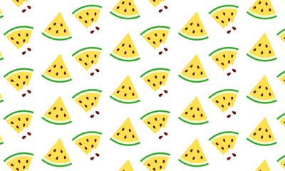Summer watermelon pattern illustration, Food illustration, Tropical fruit image for poster, flyer, greeting postcard, invitation. 
