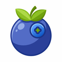 blueberry fruit vector icon on white background