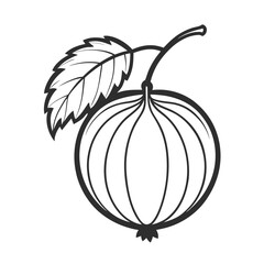 gooseberry fruit vector icon on white background