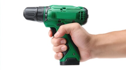 Green Handheld Electric Drill for Home Improvement and DIY Projects with Ergonomic Grip and Adjustable Settings