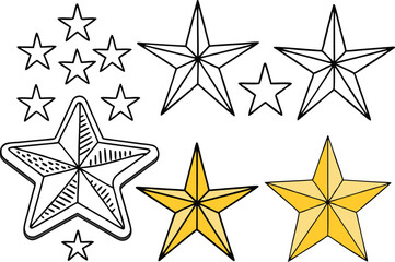 Obraz premium set of stars isolated on white