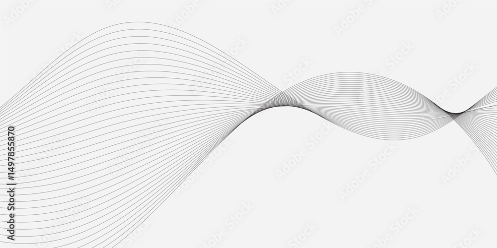 Poster wavy business curve lines on transparent background. abstract ocean wave line background. wave swirl