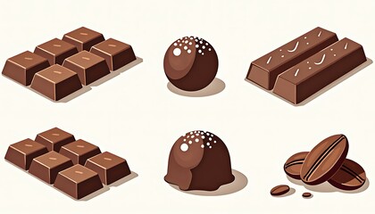 Chocolate Delights: An array of delectable chocolate creations artfully arranged, showcasing a symphony of tastes and textures, a feast for the eyes and a treat for the palate.