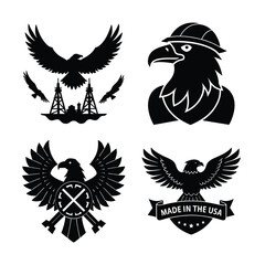 American Blue-Collar Strength: Patriotic Worker Silhouette