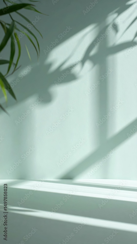 Poster soft light and shadow creating a tranquil scene in minimalist space