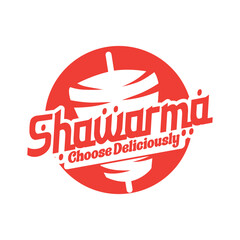 Simple Shawarma Logo Design with Shilhouette Arabic Text