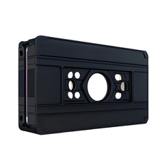 Obraz premium Futuristic Black Cassette Tape Design Technology Retro