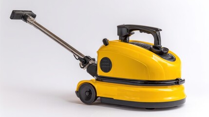 Fototapeta premium Compact Yellow Steam Cleaner with Adjustable Wand Ideal for Deep Cleaning and Disinfecting Hard Surfaces and Upholstery