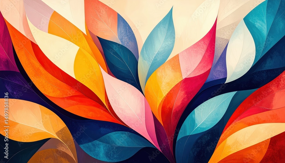 Poster colorful abstract background with soft natural shapes and elements