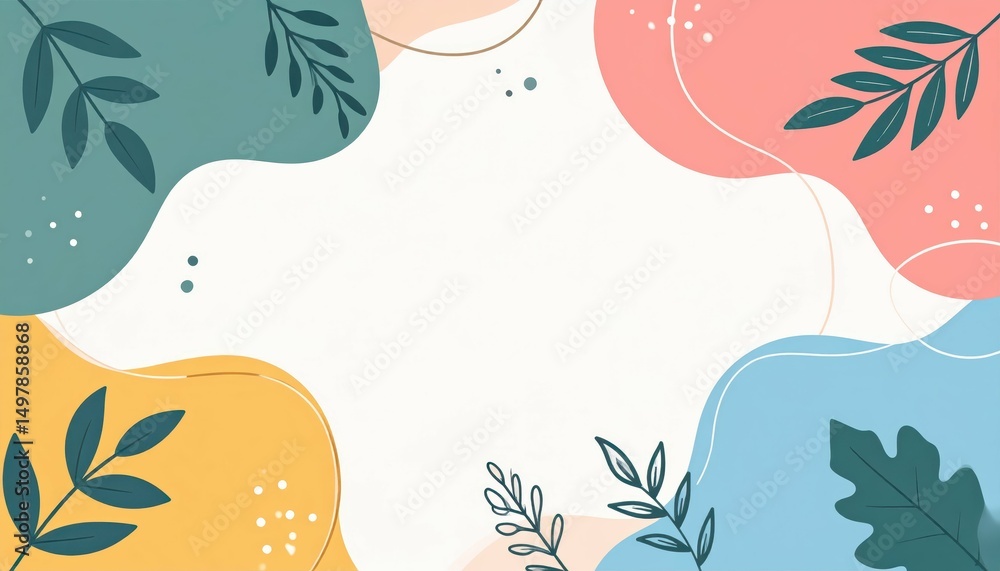 Poster colorful abstract background with natural shapes and soft elements