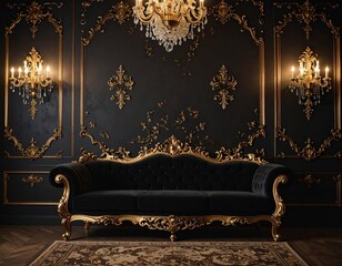 ゴージャスな部屋／黒・ブラック