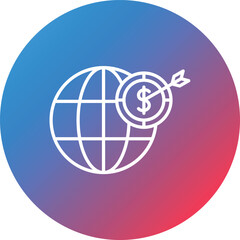 Global Target Line Gradient Circle Background Icon