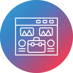Web Portfolio Line Gradient Circle Background Icon