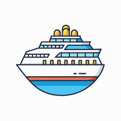 Obraz premium cruise ship vector illustration