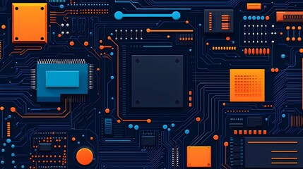 Intricate electronic circuit board with various components