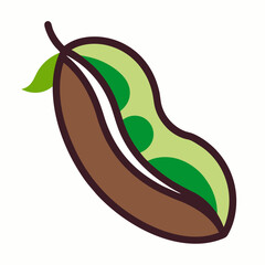 French Bean icon on white background 