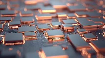 Obraz premium Abstract microchip circuits and electronic components