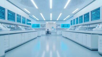 Obraz premium Futuristic hospital laboratory with advanced medical equipment