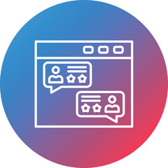 Testimonial Line Gradient Circle Background Icon