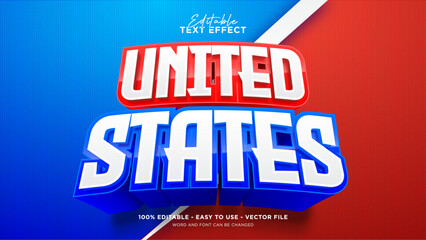 Obraz premium 4th of July editable text effect, United States of America text style effect