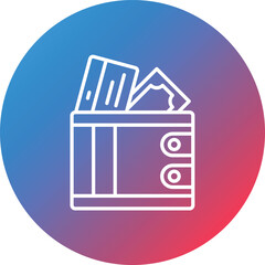 Wallet Line Gradient Circle Background Icon