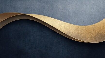 Abstract Gold Wave on Dark Background