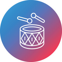 Drum Line Gradient Circle Background Icon