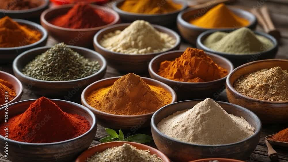 Poster background featuring a cookbook and different spices