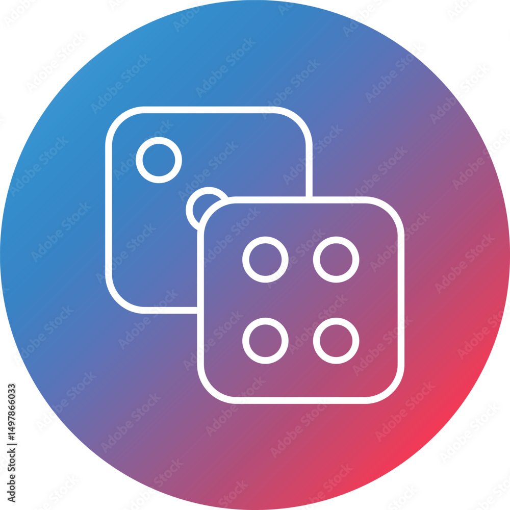 Poster dices line gradient circle background icon