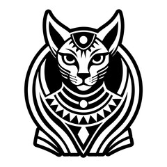 Filled icon showing bastet cat tattoo