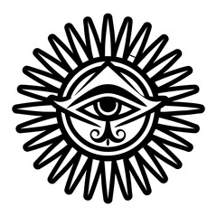 Solid icon of mystical devil eye tattoo