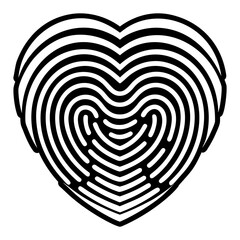 Obraz premium Filled style icon depicting heart tattoo