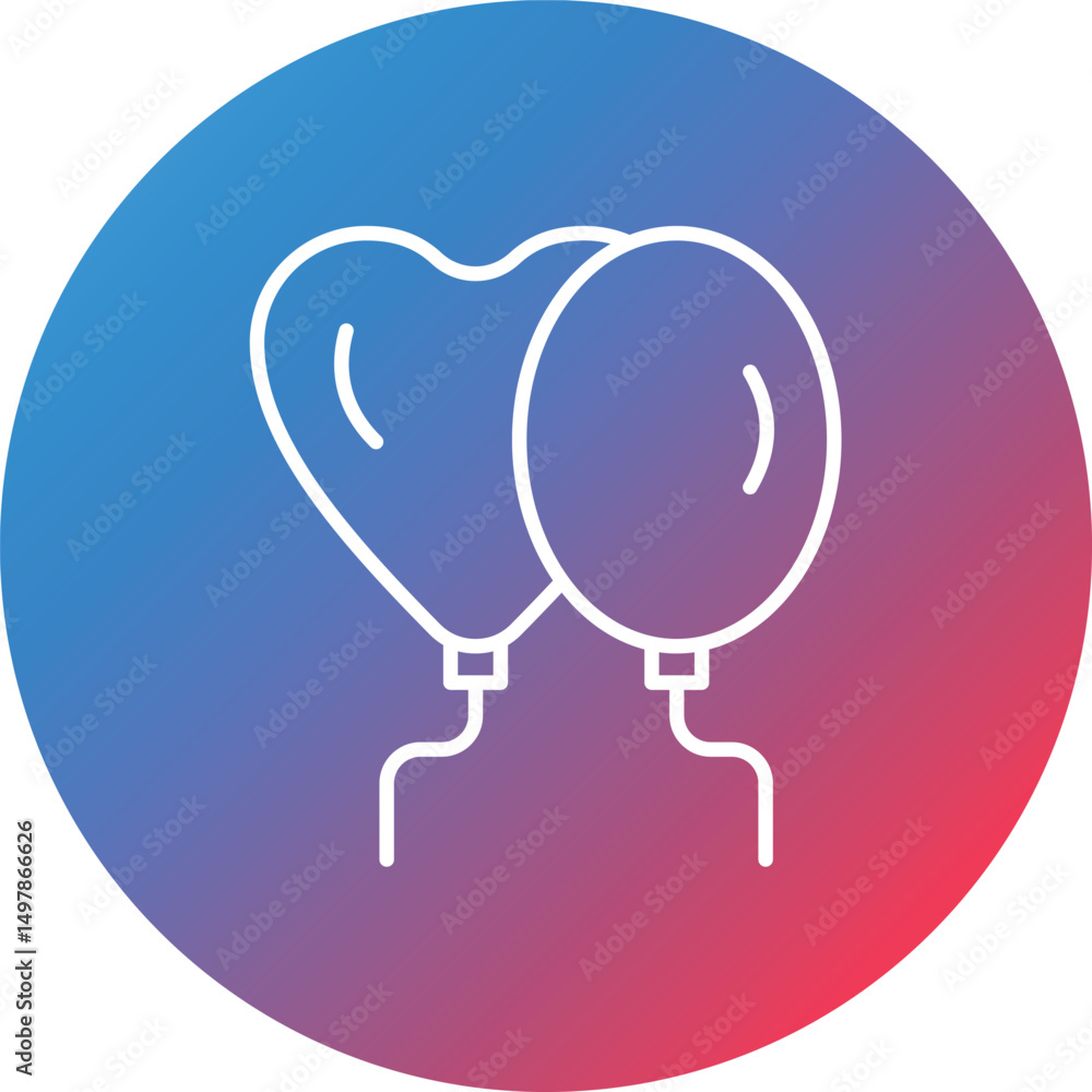 Poster balloons line gradient circle background icon