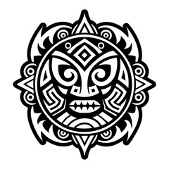 Naklejka premium A glyph style icon depicting petroglyph tattoo art