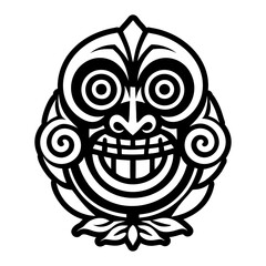 Obraz premium A glyph style icon of maori tattoo