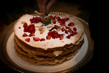 alimento, postre, pastel, fruta, rojo, pastelería, fresa, delicioso, casero, blanco, aperitivo, cremas, comida, apetitoso, dulce, tarta árabe, tarta