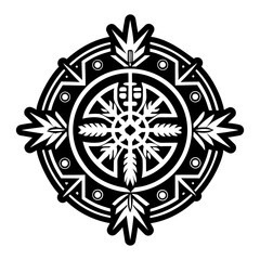 A filled style icon of medicine wheel tattoo