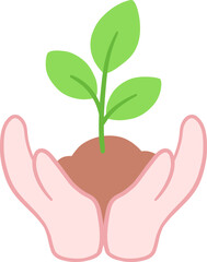 Hand Holding The Plant