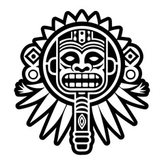 A filled style icon of native tattoo artwork