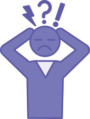 Colored Panic Attack Icon. Vector Illustration. Sudden Attack Of Severe Anxiety. Mental Health Concept