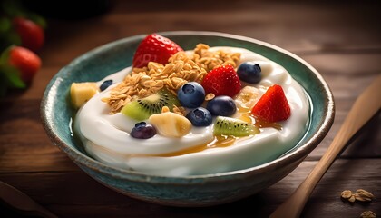 muesli with berries and yogurt