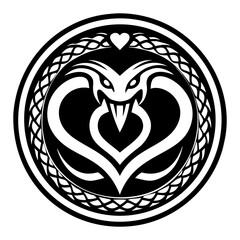 A glyph style icon of ouroboros tattoo