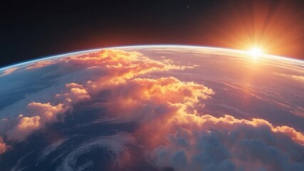 Earth view from space with sunrise (Elements of this image furnished by Ai) - Powered by Adobe