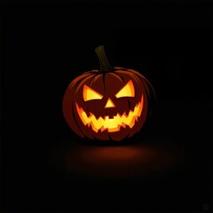Halloween pumpkin in the dark