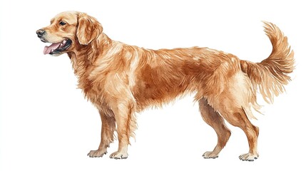 Golden retriever watercolor isolate illustration png 8k realistic

