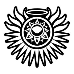 Obraz premium A solid style icon showing radiant halo tattoo