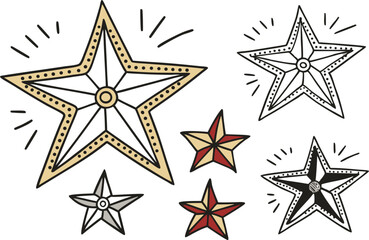 Obraz premium set of golden stars