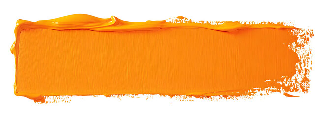 Orange block of paint isolated on transparent background