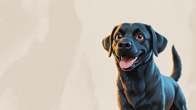 Enjoyable Ai cartoon black Labrador retriever