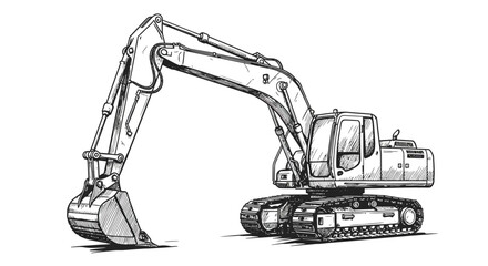 excavator on a white background